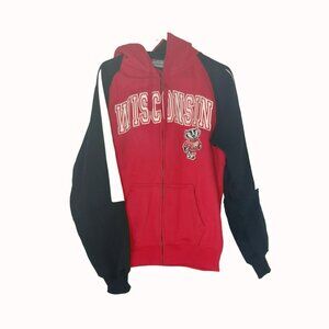 Wisconsin Badgers Colosseum Athletics Hoodie Mens M Red/Black Full Zip Jacket